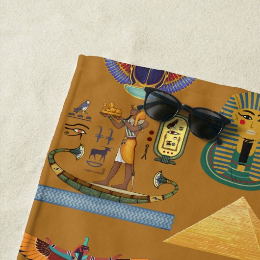 Oude Egyptische Hieroglyphic - Pattern Hieroglyphi Strandlaken (In situ)