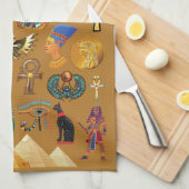 Oude Egyptische Hieroglyphic - Pattern Hieroglyphi Theedoek (Quarter Fold)