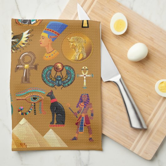 Oude Egyptische Hieroglyphic - Pattern Hieroglyphi Theedoek (Quarter Fold)