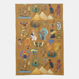 Oude Egyptische Hieroglyphic - Pattern Hieroglyphi Theedoek