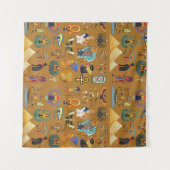 Oude Egyptische Hieroglyphic - Pattern Hieroglyphi Wandkleed (Voorkant (horizontaal))