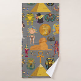 Oude Egyptische Hieroglyphic - Pattern Pharaoh Badhanddoek