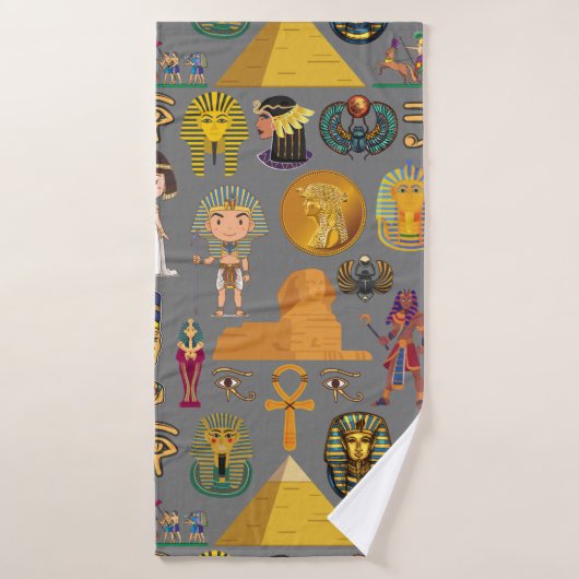 Oude Egyptische Hieroglyphic - Pattern Pharaoh Badhanddoek (Badhanddoek)