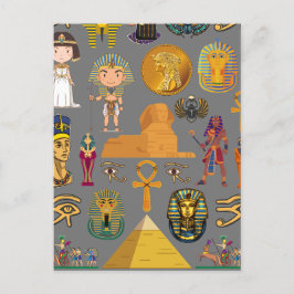 Oude Egyptische Hieroglyphic - Pattern Pharaoh Briefkaart