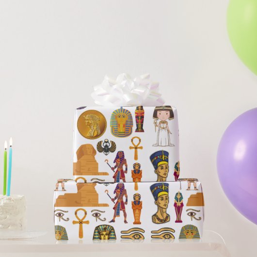 Oude Egyptische Hieroglyphic - Pattern Pharaoh Cadeaupapier (Feestgeschenken)