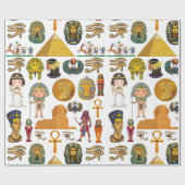 Oude Egyptische Hieroglyphic - Pattern Pharaoh Cadeaupapier (Vlak)