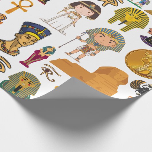 Oude Egyptische Hieroglyphic - Pattern Pharaoh Cadeaupapier (Hoek)
