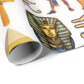 Oude Egyptische Hieroglyphic - Pattern Pharaoh Cadeaupapier (Rol Hoek)