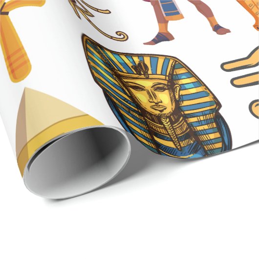 Oude Egyptische Hieroglyphic - Pattern Pharaoh Cadeaupapier (Rol Hoek)