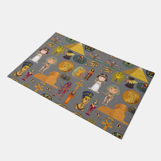 Oude Egyptische Hieroglyphic - Pattern Pharaoh Deurmat (Schuin)