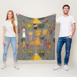 Oude Egyptische Hieroglyphic - Pattern Pharaoh Fleece Deken