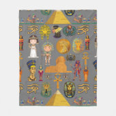 Oude Egyptische Hieroglyphic - Pattern Pharaoh Fleece Deken (Voorkant)