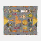Oude Egyptische Hieroglyphic - Pattern Pharaoh Fleece Deken (Voorkant (Horizontaal))