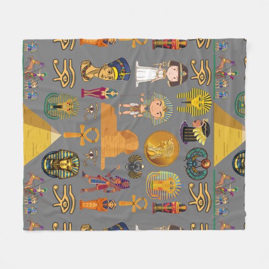 Oude Egyptische Hieroglyphic - Pattern Pharaoh Fleece Deken (Voorkant (Horizontaal))