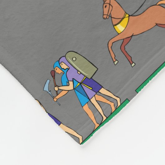 Oude Egyptische Hieroglyphic - Pattern Pharaoh Fleece Deken (Hoek)