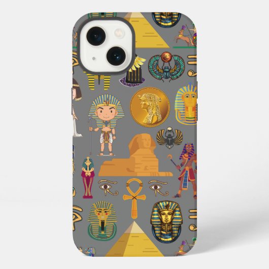 Oude Egyptische Hieroglyphic - Pattern Pharaoh iPhone Hoesje (Achterkant)