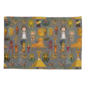 Oude Egyptische Hieroglyphic - Pattern Pharaoh Kussensloop (Achterkant-Links)