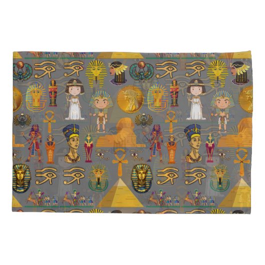 Oude Egyptische Hieroglyphic - Pattern Pharaoh Kussensloop (Achterkant-Links)