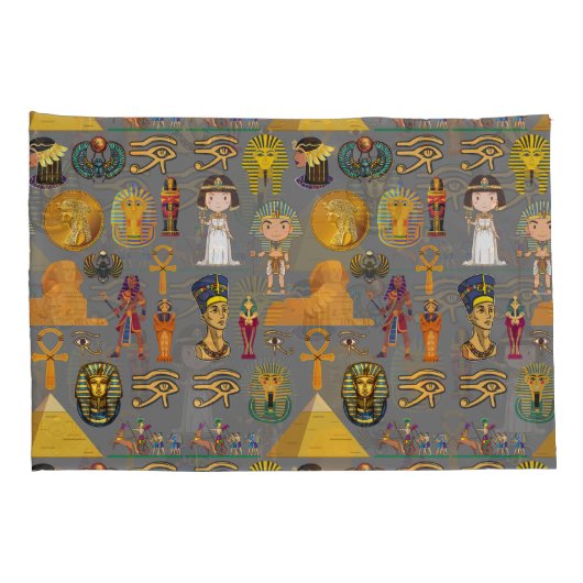 Oude Egyptische Hieroglyphic - Pattern Pharaoh Kussensloop (Achterkant-Rechts)