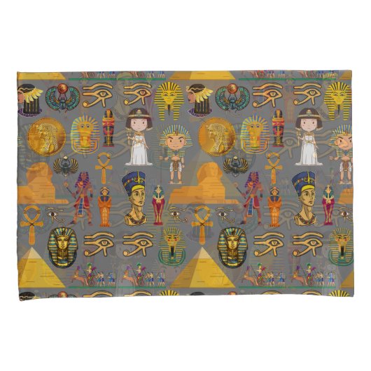 Oude Egyptische Hieroglyphic - Pattern Pharaoh Kussensloop (Voorkant-Rechts)