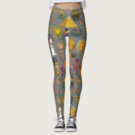 Oude Egyptische Hieroglyphic - Pattern Pharaoh Leggings