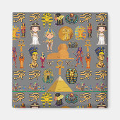 Oude Egyptische Hieroglyphic - Pattern Pharaoh Magneet (Voorkant)