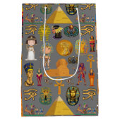Oude Egyptische Hieroglyphic - Pattern Pharaoh Medium Cadeauzakje (Achterkant)