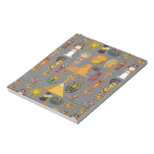 Oude Egyptische Hieroglyphic - Pattern Pharaoh Notitieblok (Linkerzijde)