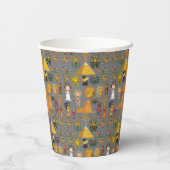Oude Egyptische Hieroglyphic - Pattern Pharaoh Papieren Bekers (Achterkant)