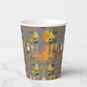 Oude Egyptische Hieroglyphic - Pattern Pharaoh Papieren Bekers (Links)