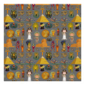 Oude Egyptische Hieroglyphic - Pattern Pharaoh Perfect Poster (Voorkant)