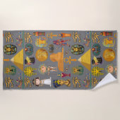 Oude Egyptische Hieroglyphic - Pattern Pharaoh Strandlaken (Voorkant)