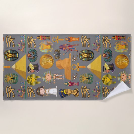 Oude Egyptische Hieroglyphic - Pattern Pharaoh Strandlaken (Voorkant)