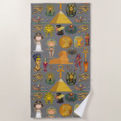 Oude Egyptische Hieroglyphic - Pattern Pharaoh Strandlaken (Voorkant)