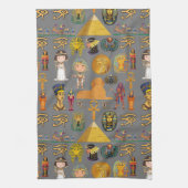 Oude Egyptische Hieroglyphic - Pattern Pharaoh Theedoek (Verticaal)