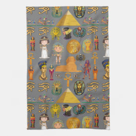 Oude Egyptische Hieroglyphic - Pattern Pharaoh Theedoek