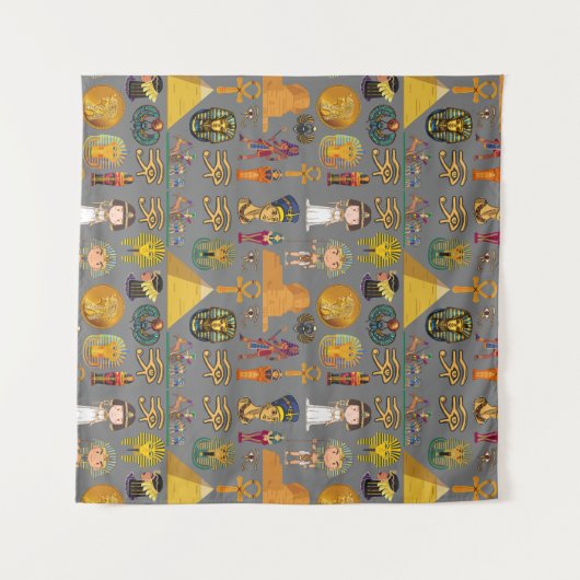 Oude Egyptische Hieroglyphic - Pattern Pharaoh Wandkleed (Voorkant (horizontaal))