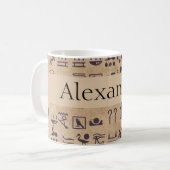 Oude Egyptische Hieroglyphics Kunst over Parchment Koffiemok (Voorkant links)