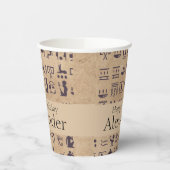 Oude Egyptische Hieroglyphics Kunst over Parchment Papieren Bekers (Links)