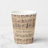 Oude Egyptische Hieroglyphics Kunst over Parchment Papieren Bekers (Voorkant)