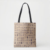 Oude Egyptische Hieroglyphics Kunst over Parchment Tote Bag (Voorkant)