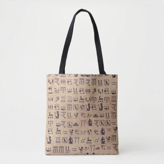 Oude Egyptische Hieroglyphics Kunst over Parchment Tote Bag (Voorkant)