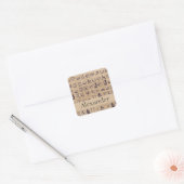 Oude Egyptische Hieroglyphics Kunst over Parchment Vierkante Sticker (Envelop)