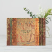 Oude Egyptische Hieroglyphics Wedding Invitation Kaart (Staand voorkant)
