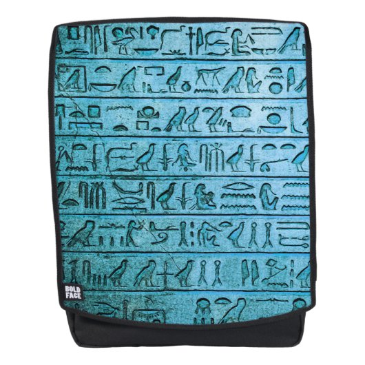 Oude Egyptische Hieroglyphs blauwe rugzak Rugtassen (Voorkant)