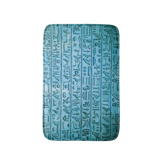 Oude Egyptische Hieroglyphs Blue Badmat (Voorkant Verticaal)