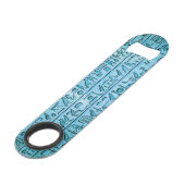 Oude Egyptische Hieroglyphs Blue Bottle Opener Speed Flessenopener (Achterkant Gekanteld)