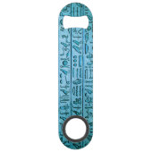 Oude Egyptische Hieroglyphs Blue Bottle Opener Speed Flessenopener (Voorkant)