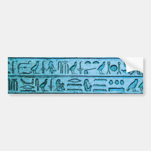 Oude Egyptische Hieroglyphs Blue Bumpersticker