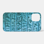 Oude Egyptische Hieroglyphs Blue Case-Mate iPhone Case (Achterkant (horizontaal))